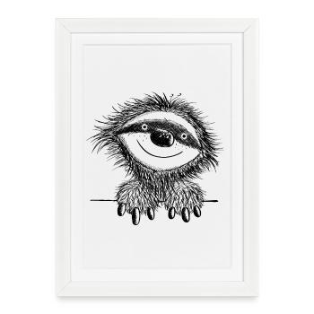 Funny sloth - sloths - cartoon - Framed poster (27 × 37 cm) - white - Front