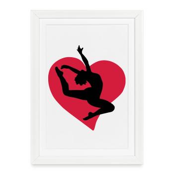 I love dancing - Ich liebe tanzen - Gerahmtes Poster (27 × 37 cm) - Weiß - Vorne