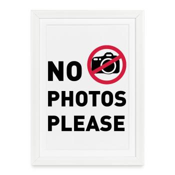 pas de photos, pas de photos, VIP - Affiche encadrée (27 × 37 cm) - blanc - Devant