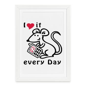 Mobile Phone, Mouse, Chat - Framed poster (27 × 37 cm) - white - Front