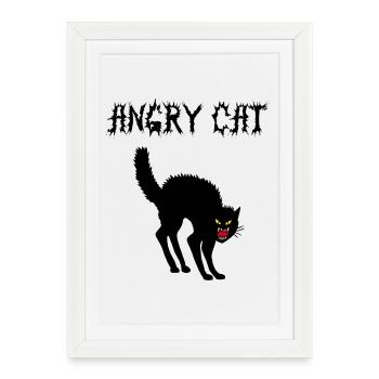Angry cat - Framed poster (27 × 37 cm) - white - Front