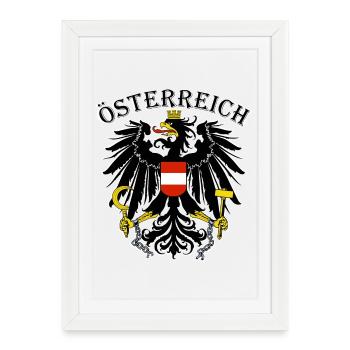 Autriche Autriche Autriche Armoiries Adler Patriot - Affiche encadrée (27 × 37 cm) - blanc - Devant