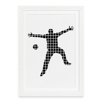 Handball Gardien - Affiche encadrée (27 × 37 cm) - blanc - Devant