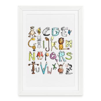 Coloré alphabet animal - Affiche encadrée (27 × 37 cm) - blanc - Devant