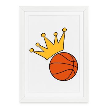 Basketball - Affiche encadrée (27 × 37 cm) - blanc - Devant