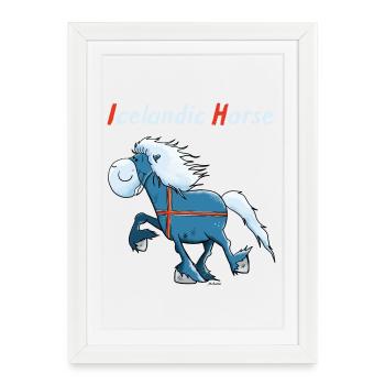 Icelandic horse on tour - Framed poster (27 × 37 cm) - white - Front