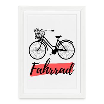Chemise de cyclisme – I Love Cycling Design - Affiche encadrée (27 × 37 cm) - blanc - Devant