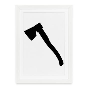 Hache hache hache hache pour charpentier bûcheron - Affiche encadrée (27 × 37 cm) - blanc - Devant