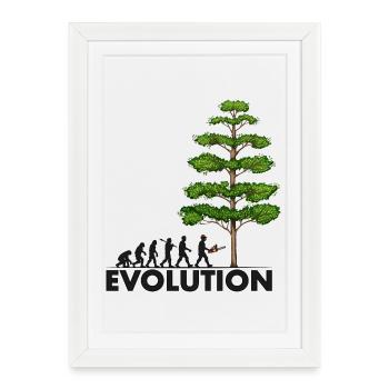 Tronçonneuse Evolution Grey Big Tree - Affiche encadrée (27 × 37 cm) - blanc - Devant