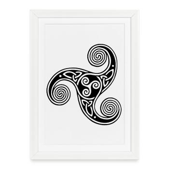 black Celtic tribal symbol - Framed poster (27 × 37 cm) - white - Front