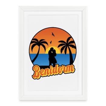 Benidorm - Affiche encadrée (27 × 37 cm) - blanc - Devant