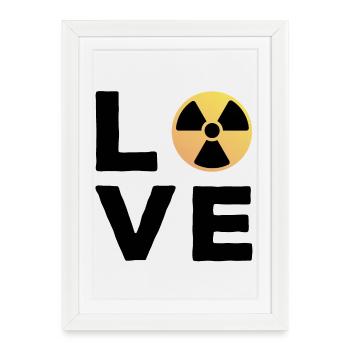 Love Cadeau Manip radio Radiologue Radiologie - Affiche encadrée (27 × 37 cm) - blanc - Devant