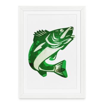 Fish Fishing Angler Fish Fisher - Framed poster (27 × 37 cm) - white - Front