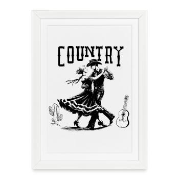 Country dance - Affiche encadrée (27 × 37 cm) - blanc - Devant