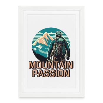 Mountain Passion Climber - Framed poster (27 × 37 cm) - white - Front