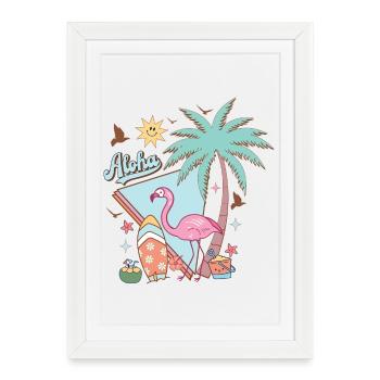 Aloha Été - Affiche encadrée (27 × 37 cm) - blanc - Devant