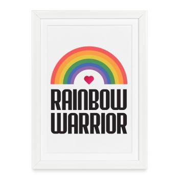 Mois de la fierté LGBTQ - Rainbow Warrior - Affiche encadrée (27 × 37 cm) - blanc - Devant