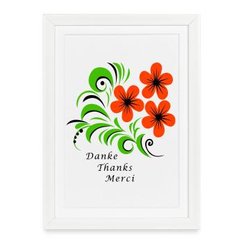 Thank you Thanks Merci - Framed poster (27 × 37 cm) - white - Front
