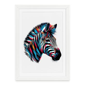 Zèbre - Affiche encadrée (27 × 37 cm) - blanc - Devant