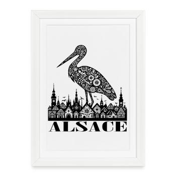 ALSACE - Affiche encadrée (27 × 37 cm) - blanc - Devant