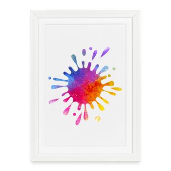 Colorful Splash of Color - Gradient Watercolor - Framed poster (27 × 37 cm) - white - Front