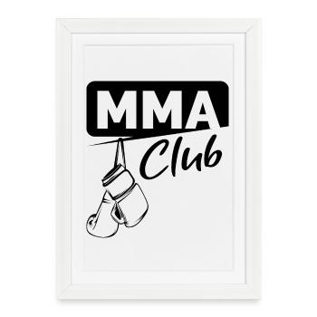 MMA Club Martial Arts Gym Dojo FIghter Logo Graphic - Framed poster (27 × 37 cm) - white - Front