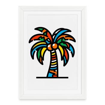 Palm tree - Framed poster (27 × 37 cm) - white - Front