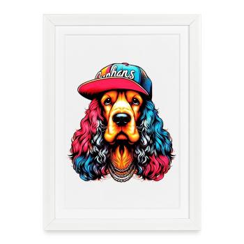 Chien - Affiche encadrée (27 × 37 cm) - blanc - Devant