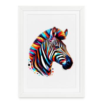 Zebra - Framed poster (27 × 37 cm) - white - Front