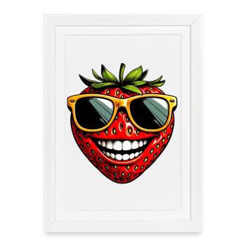 Strawberry Strawberries - Framed poster (27 × 37 cm) - white - Front
