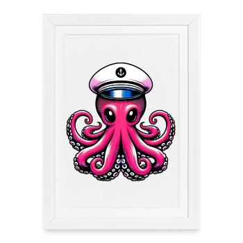 Octopus - Framed poster (27 × 37 cm) - white - Front