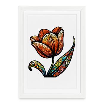 Tulipe - Affiche encadrée (27 × 37 cm) - blanc - Devant