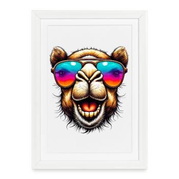 Chameau - Affiche encadrée (27 × 37 cm) - blanc - Devant
