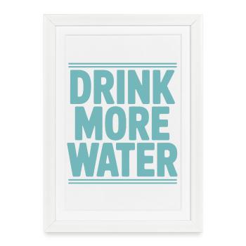 Buvez plus d'eau Coach santé Hydratation amusante - Affiche encadrée (27 × 37 cm) - blanc - Devant