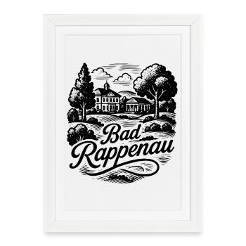 Bad Rappenau – Spa Town Illustration Logo - Framed poster (27 × 37 cm) - white - Front