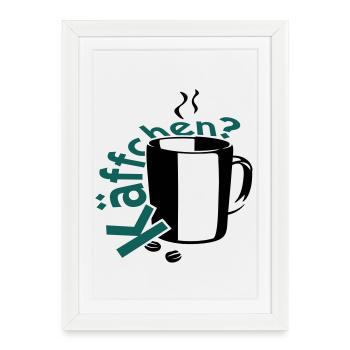 Café? - Affiche encadrée (27 × 37 cm) - blanc - Devant