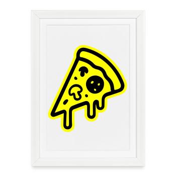 Icône de la pizza - Affiche encadrée (27 × 37 cm) - blanc - Devant