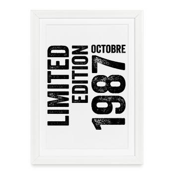 1987 1987 Cadeau d’anniversaire - Millésime 1987, 38ème siècle - Affiche encadrée (27 × 37 cm) - blanc - Devant