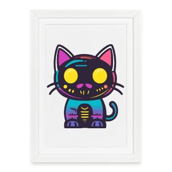 Cat Halloween Cat - Framed poster (27 × 37 cm) - white - Front