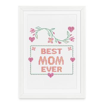 Meilleure maman - Affiche encadrée (27 × 37 cm) - blanc - Devant