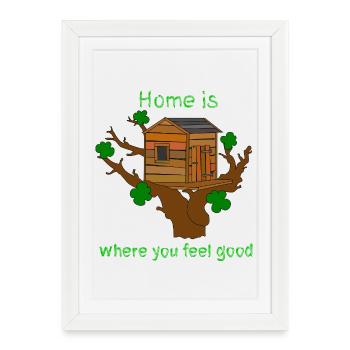 Treehouse with saying - Framed poster (27 × 37 cm) - white - Front