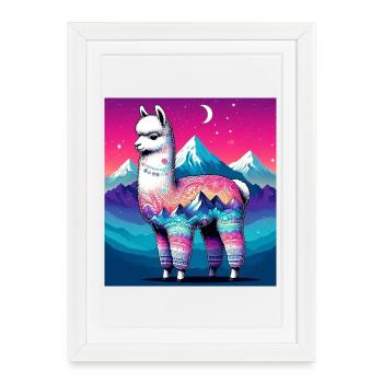 Alpaga - Affiche encadrée (27 × 37 cm) - blanc - Devant