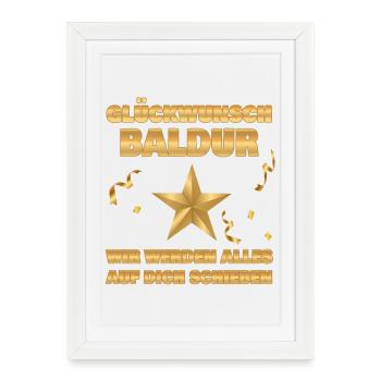 Collègue Baldur - Affiche encadrée (27 × 37 cm) - blanc - Devant