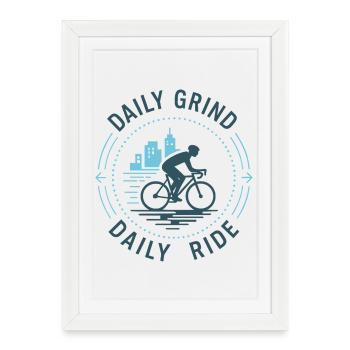 Train-train quotidien – Trajet quotidien - Affiche encadrée (27 × 37 cm) - blanc - Devant