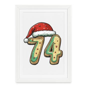 74 Number Cookie Christmas - Framed poster (27 × 37 cm) - white - Front