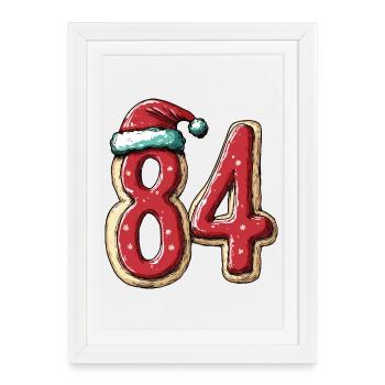 84 Number Biscuit Christmas - Framed poster (27 × 37 cm) - white - Front