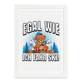Peu importe comment je roule à ski en peau - Affiche encadrée (27 × 37 cm) - blanc - Devant