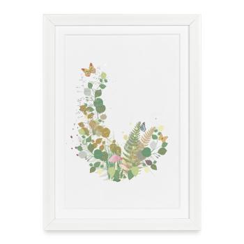 Enchanting forest edge scene with delicate details - Framed poster (27 × 37 cm) - white - Front