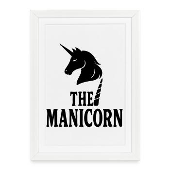 Bold Manicorn Minimalist Masculine Unicorn Logo - Framed poster (27 × 37 cm) - white - Front