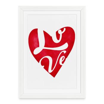 Love Red Heart - Love Gift - Framed poster (27 × 37 cm) - white - Front